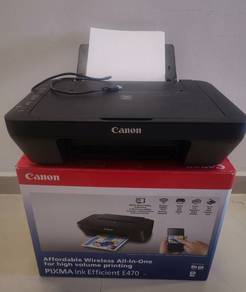 Canon PIXMA E470 WiFi printer with cartridge