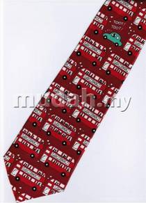 London Double Decker Bus Transport RED Neck Tie