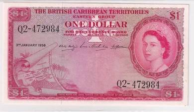 British Caribbean Territories 1 Dollar 1956  vf+