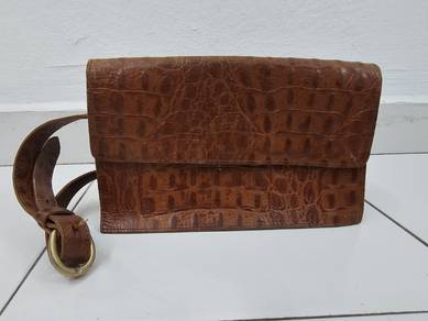 Crocodile skin sling bag