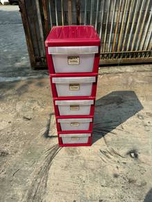5 Tier Plastic Drawer Cabinet Laci Rack