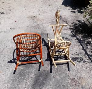 Set kuda rotan dan kerusi rotan untuk kanak2