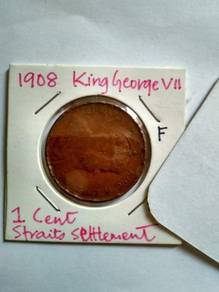 Vintage Straits Settlement 1908 King George 1¢