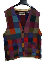 131.Spellbound Patchwork Checkered Vest Size 2 Mad