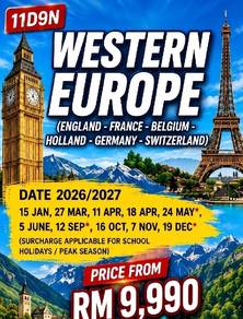 WESTERN EUROPE 11D9N With FLIGHT 