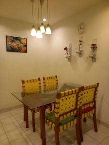 Glass top dining table