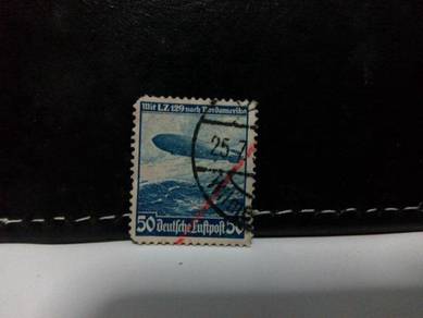 1936 Germany Stamp, Zeppelin Fight