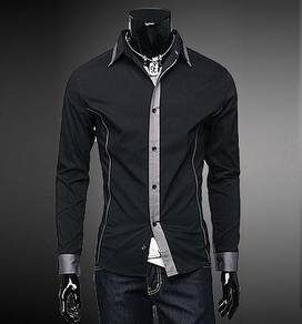 [12.12] Black Stylish Formal Shirt Kemeja Hitam