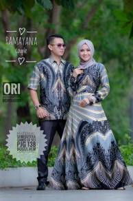 Kamandanu Couple batik long sleeve set dress + top