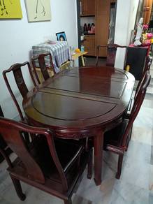 Rosewood Dining + Living set + Display Cabinet