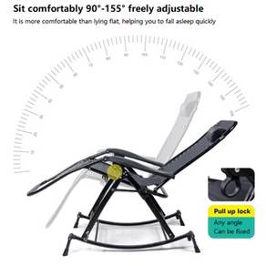 Black Foldable Rocking Chair 1-SEATED SWINGs Rock