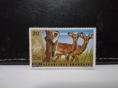 1972 Rwanda Stamp National Park Animals