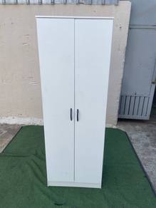 WD01R2W Almari Baju 2 Door 5 Tiers Wardrobe White
