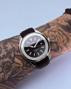 Custom Seiko Mod 42mm Black Datejust Aquanaut