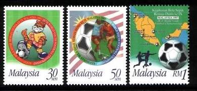 Mint Stamp Youth Football Malaysia 1997