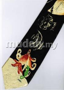 Star Fish Octopus Sea Horse Marine Life Neck Tie