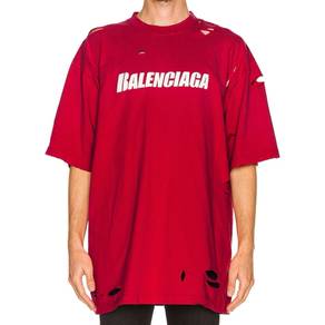 Balenciaga Distressed Logo Boxy T-shirt
