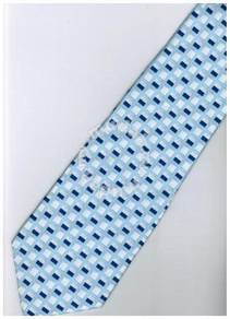 ELB1 Blue White Quality Striped Formal Neck Tie