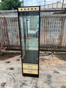 Showcase Glass Mirror Display Cabinet Drawer Rack
