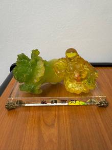 Lucky Laughing Buddha with Cabbage Display