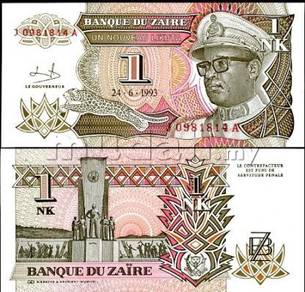 Zaire 1 nouveau likuta 1993 p 47 unc