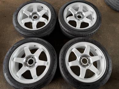 rim second 16 TE37 siap tayar city jazz gn2 myvi