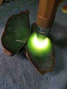 Giok Jadeite Jed Burma Hijau Buah Ais Tergilas