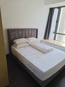Queen mattress with bed frame 