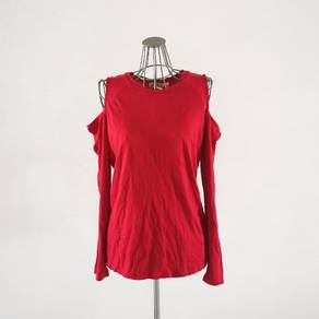 MICHAEL KORS Cold-Shoulder Smock Long Sleeve Top
