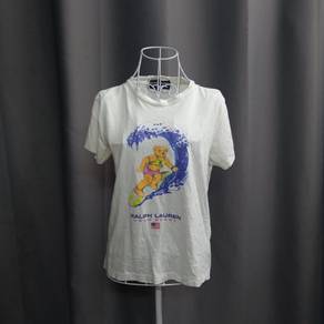 Ralph Lauren Polo Surfer Bear White T Shirt