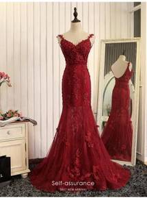 Red bodycon fishtail wedding prom dress RBP0898