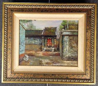 Framed Oil painting -Beijing Hutong House
