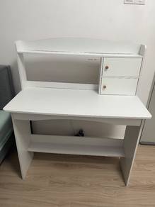 White Study Desk with Storage