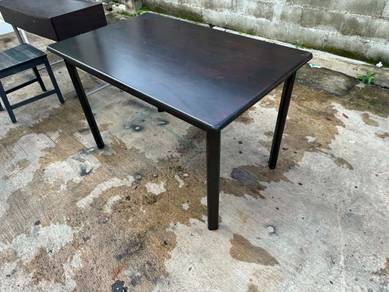 4x2.5ft Solid Wood Meja Makan Dining Table