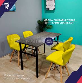 Foldable Dining Table W60xL120cm and Emmi chair