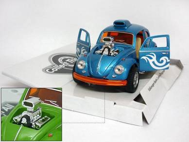 Volkswagen beetle custom dragracer 1/32 car blue