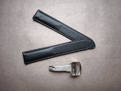 CARTIER Tank Black Calf Leather Watch Strap