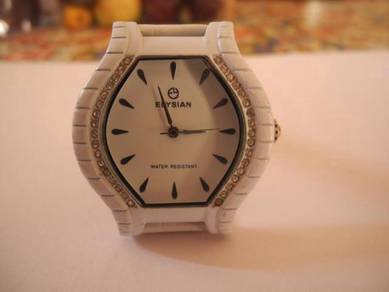 Oval Elysian White Quartz Watch