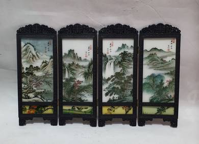 plastic colorful beautiful 4 panel chinese decorat