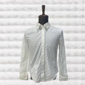 LV White Full Logo Jacquard Monogram L/S Shirt