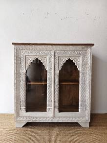 Hand carved Arch Cabinet