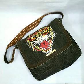 Authentic Ed Hardy Shoulder/Crossbody Canvas Bag