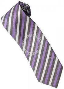 EPP03 Purple White Black Striped Formal Neck Tie