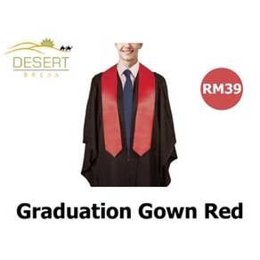 Red 3 Piece Graduation Gown+Hat+Black University