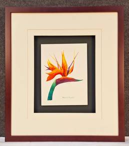 Framed Watercolor Botanical – Bird of Paradise II