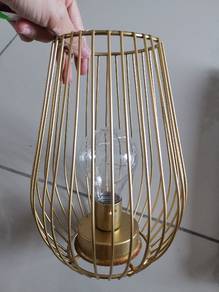 Metal Basket Table Lamp Battery Based