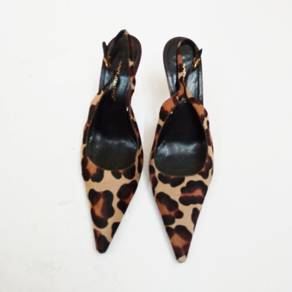 Dolce Gabanna Leopard-print pony hair slingbacks