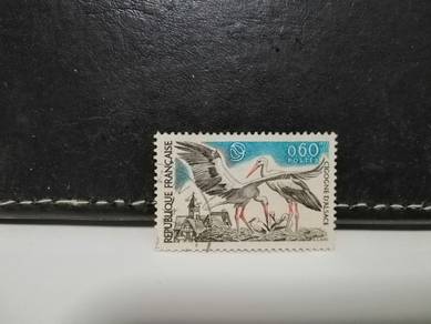1973 France Stamp Storks Bird