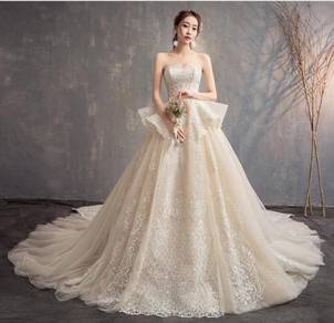 Cream fishtail wedding bridal dress gown RB1038