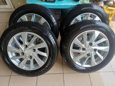 original rim n tyres full set proton iriz